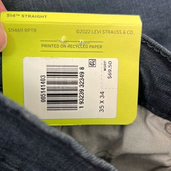 Levi’s 514 Straight Stretch Jeans size 35/34 NWT - Picture 11 of 13